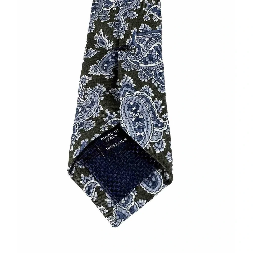 Daniel Cremieux Men's Blue Green Paisley 100%‎ Silk Neck Tie Made In Italy NWT